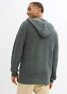 Gilet en grosse maille à capuche, bonprix