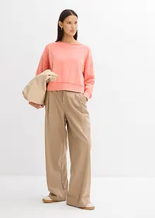 Sweat-shirt oversize en coton mélangé doux, bonprix