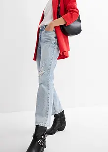 Jean droit cropped taille mi-haute élastiquée, peu extensible, bonprix