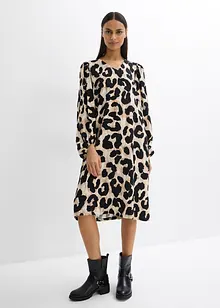 Robe midi fluide en viscose mélangée, bonprix