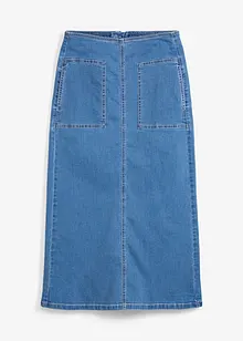 Jupe midi en jean, taille normale, bonprix