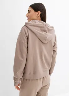 Sweat zippé à capuche, 100% coton, bonprix