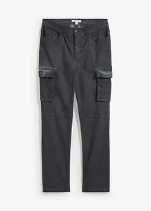 Pantalon cargo extensible, aspect délavé, Straight, bonprix