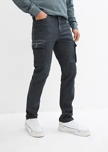 Pantalon cargo extensible, aspect délavé, Straight, bonprix