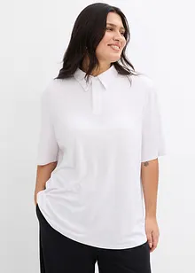 Polo en viscose mélangée à épaulettes, bonprix