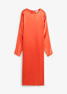 Robe midi à manches chauve-souris en satin fluide, bonprix