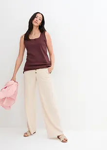 Long débardeur côtelé 100% coton, bonprix