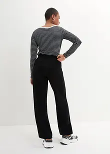 Pantalon en punto di roma à plis repassés et taille élastique, bonprix