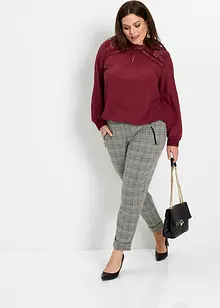 Joli pantalon taille extensible à carreaux Prince de Galles, bonprix