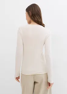 T-shirt manches longues en matière douce, bonprix
