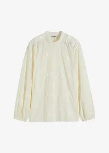 Blouse légèrement transparente avec applications florales, bonprix