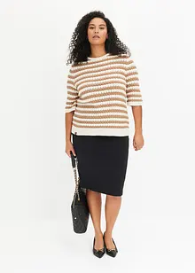 T-shirt en maille, manches coudes, bonprix