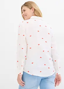 Chemisier en gaze de coton à motif cœurs, bonprix