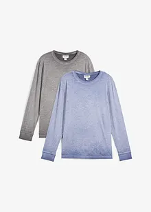Lot de 2 T-shirts manches longues, bonprix