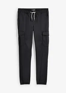 Pantalon droit stretch taille élastiquée et poches cargo, Slim Fit, bonprix