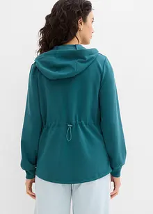 Sweat zippé à capuche avec élastique, bonprix