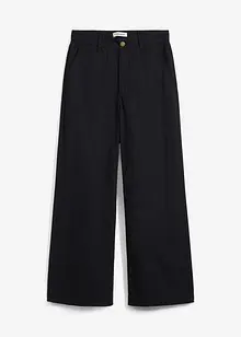 Pantalon large 100% coton, taille haute, bonprix