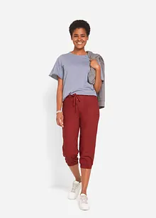 Pantalon 3/4 en lin et coton, bonprix