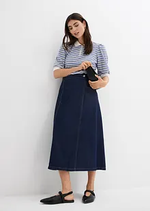 Jupe en jean, style portefeuille, super douce, bonprix