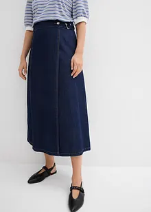 Jupe en jean, style portefeuille, super douce, bonprix