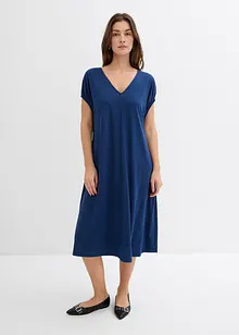 Robe en jersey, col V, viscose mélangée, bonprix