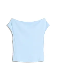 T-shirt col Bardot, 100% coton, bonprix