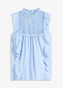 Top en jersey avec broderies anglaises, bonprix