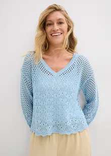 Pull léger en maille ajourée, bonprix