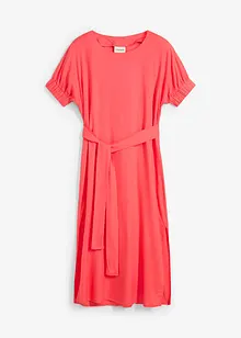 Robe midi avec ceinture et manches à finitions élastiquées, bonprix