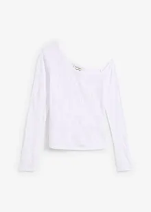 T-shirt à épaule dégagée aspect dévoré, bonprix
