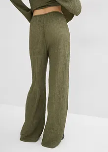 Pantalon large taille élastiquée en crêpe, bonprix
