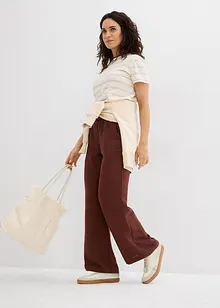 Pantalon palazzo à bords-côtes, bonprix