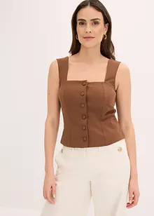 Top blouse boutonné, bonprix