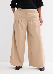 Pantalon à pinces taille haute en viscose mélangée, bonprix