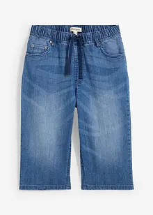 Bermuda long en jean, taille extensible, slim, bonprix