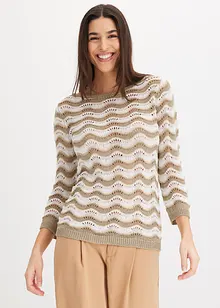 Pull en maille ajourée, bonprix