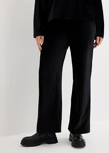 Pantalon ample en velours côtelé jersey, taille extensible, bonprix