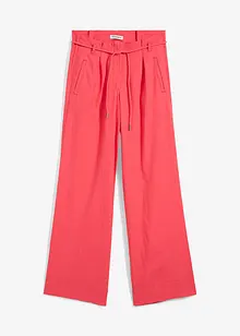 Pantalon paper bag en lin mélangé léger, bonprix