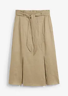 Jupe et ceinture à nouer (ens. 2 pces), 100% lin, bonprix