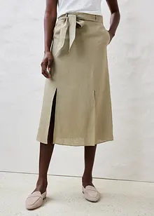 Jupe et ceinture à nouer (ens. 2 pces), 100% lin, bonprix