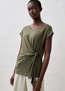 T-shirt cache-cœur, 100% lin, bonprix