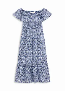 Robe midi à col Bardot en coton léger, bonprix