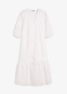 Robe midi à broderies anglaises, bonprix