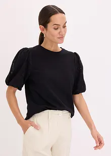 T-shirt à manches en dentelle, bonprix