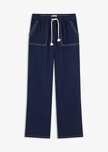 Pantalon en twill léger avec cordon et coutures contrastantes, bonprix