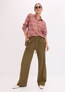 Pantalon large et texturé, bonprix