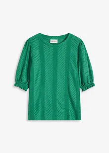 T-shirt en broderie anglaise avec volants, bonprix