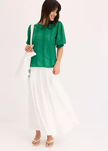 T-shirt en broderie anglaise avec volants, bonprix