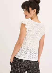 T-shirt à broderies anglaises, bonprix