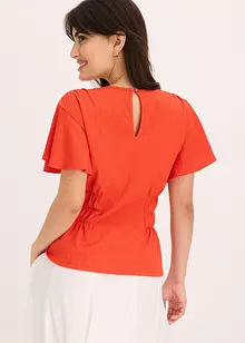 T-shirt en jersey crêpe avec smocks, bonprix